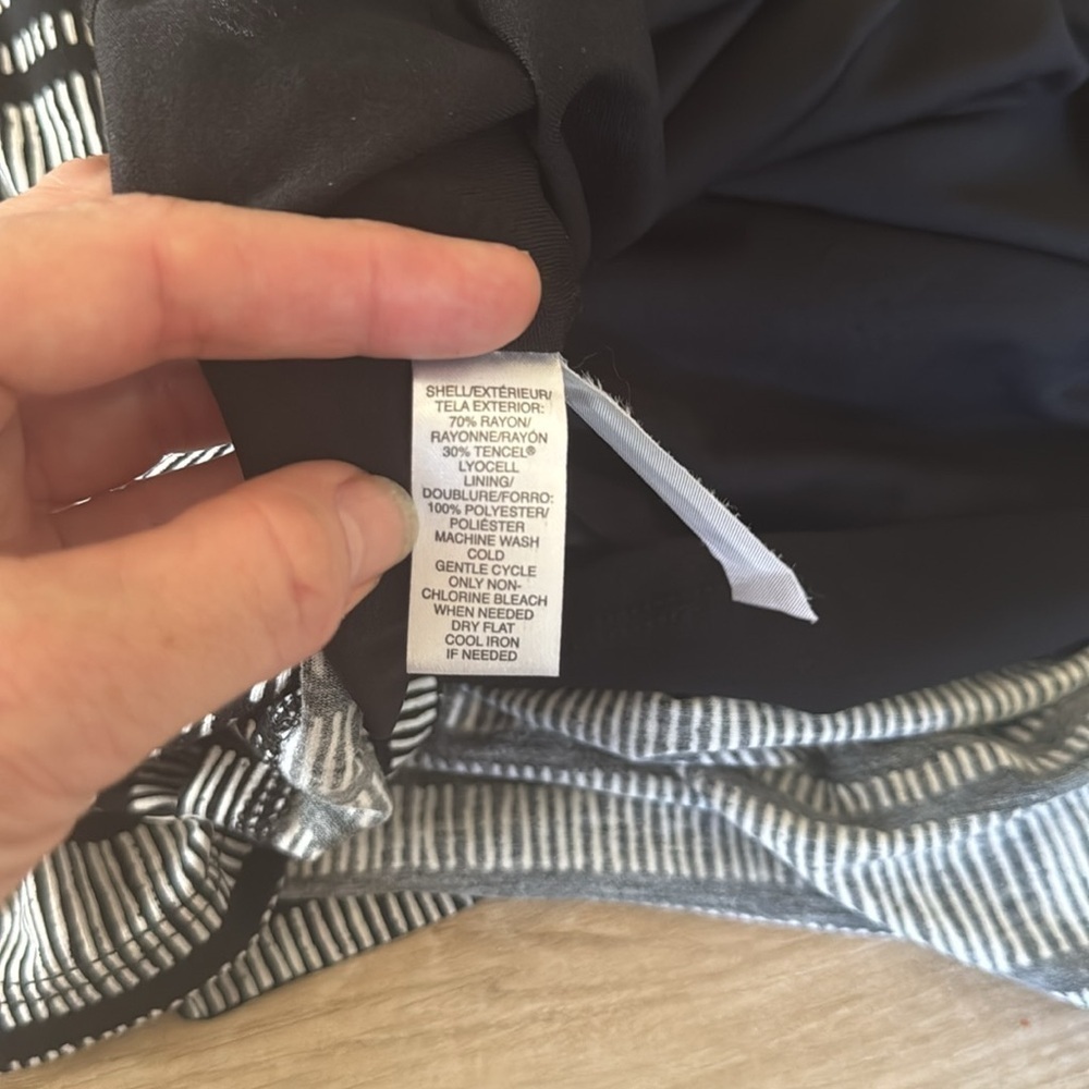 Loft Black and White Striped Dress SP Small Petite S - Picture 14 of 14